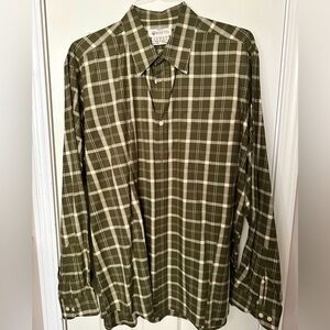 Beretta Khaki & Olive Green Plaid Button Down XXL